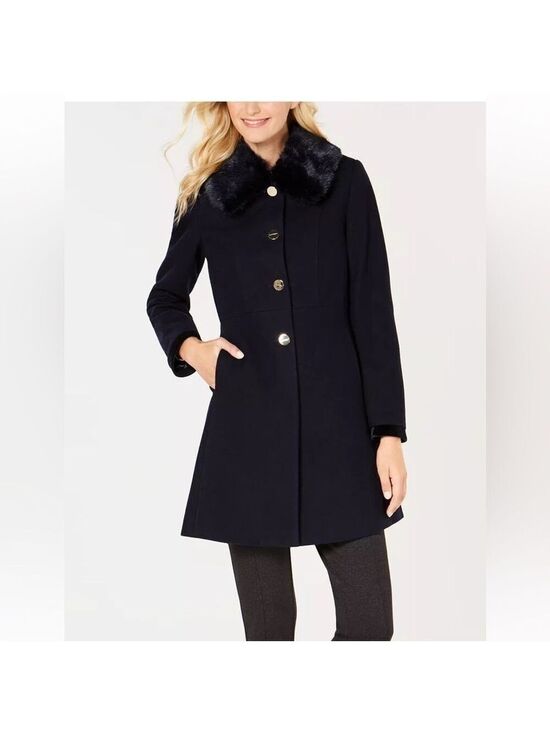 Laundry By Shelli Segal Jackets & Blazers - FAUX-FUR-COLLAR Back-Corset Coat